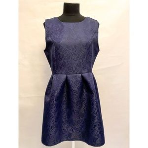 NWOT Navy Blue Jacquard Sleeveless Dress